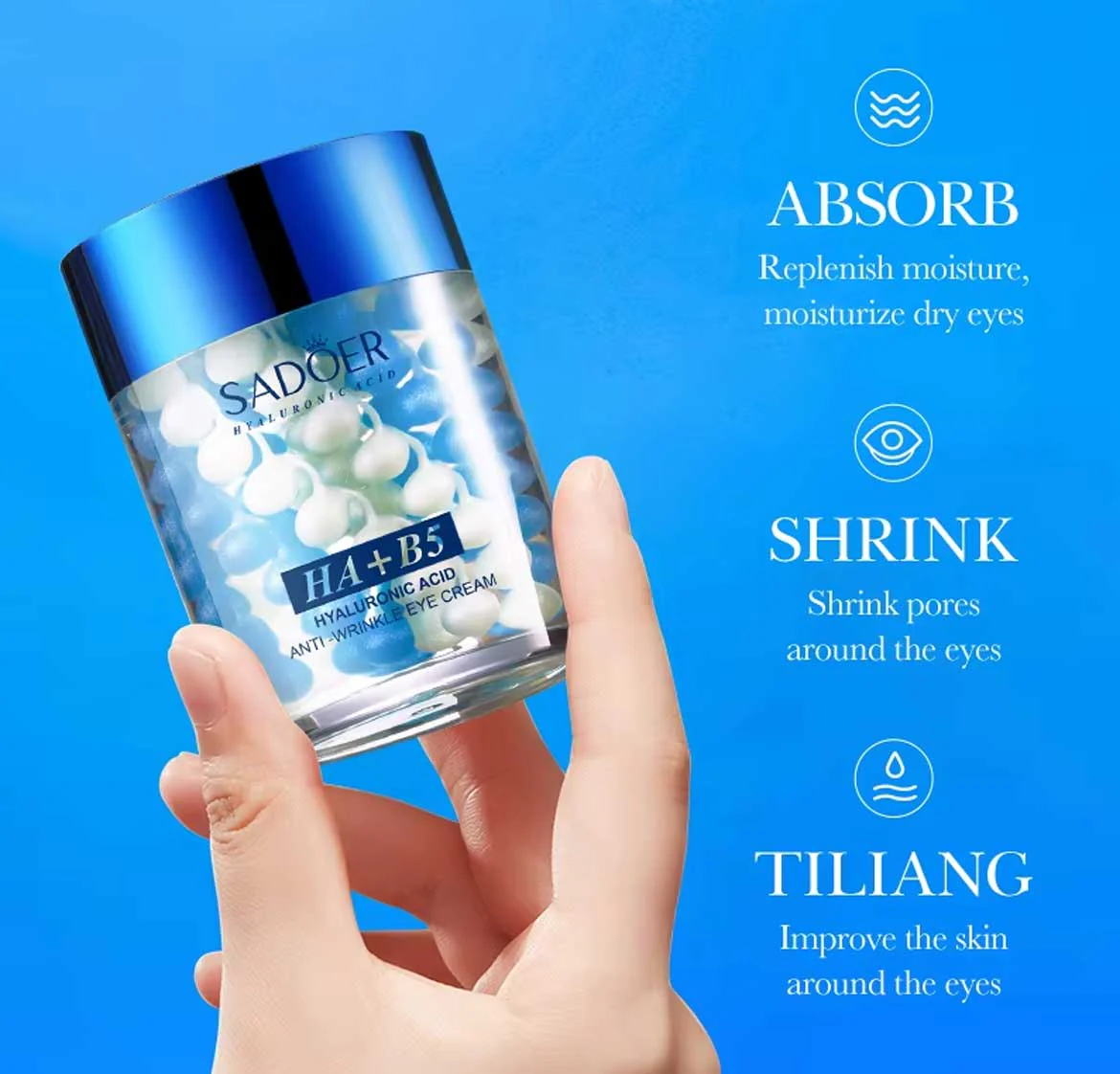 Sadoer Hyaluronic Acid B5 Anti Wrinkle Eye Cream 60g - Image 4