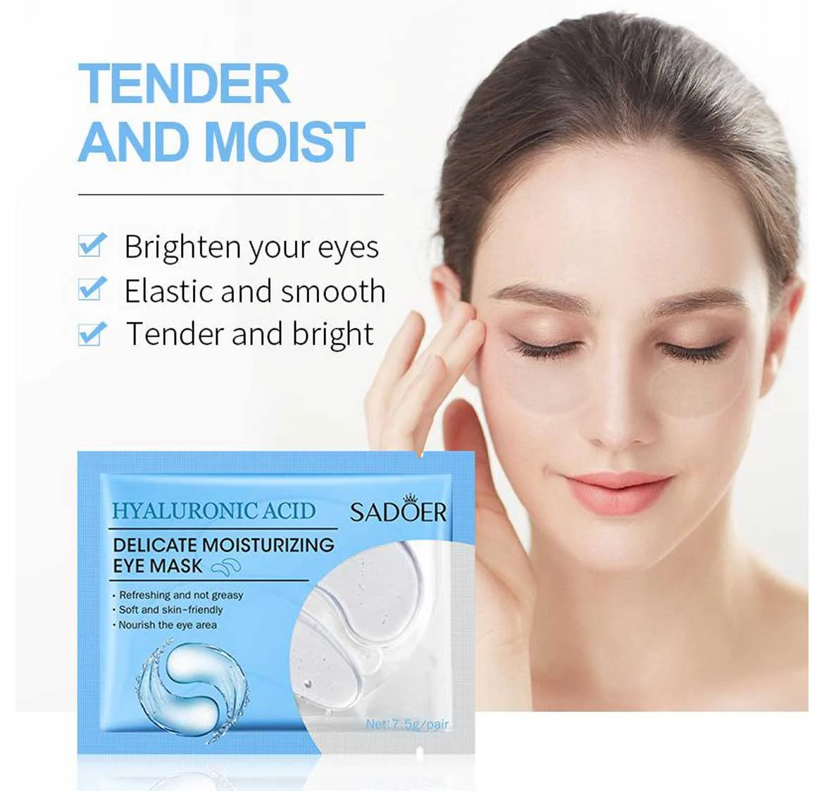 Sadoer Hyaluronic Acid Moisturizing Eye Mask 7.5g/pair - Image 2