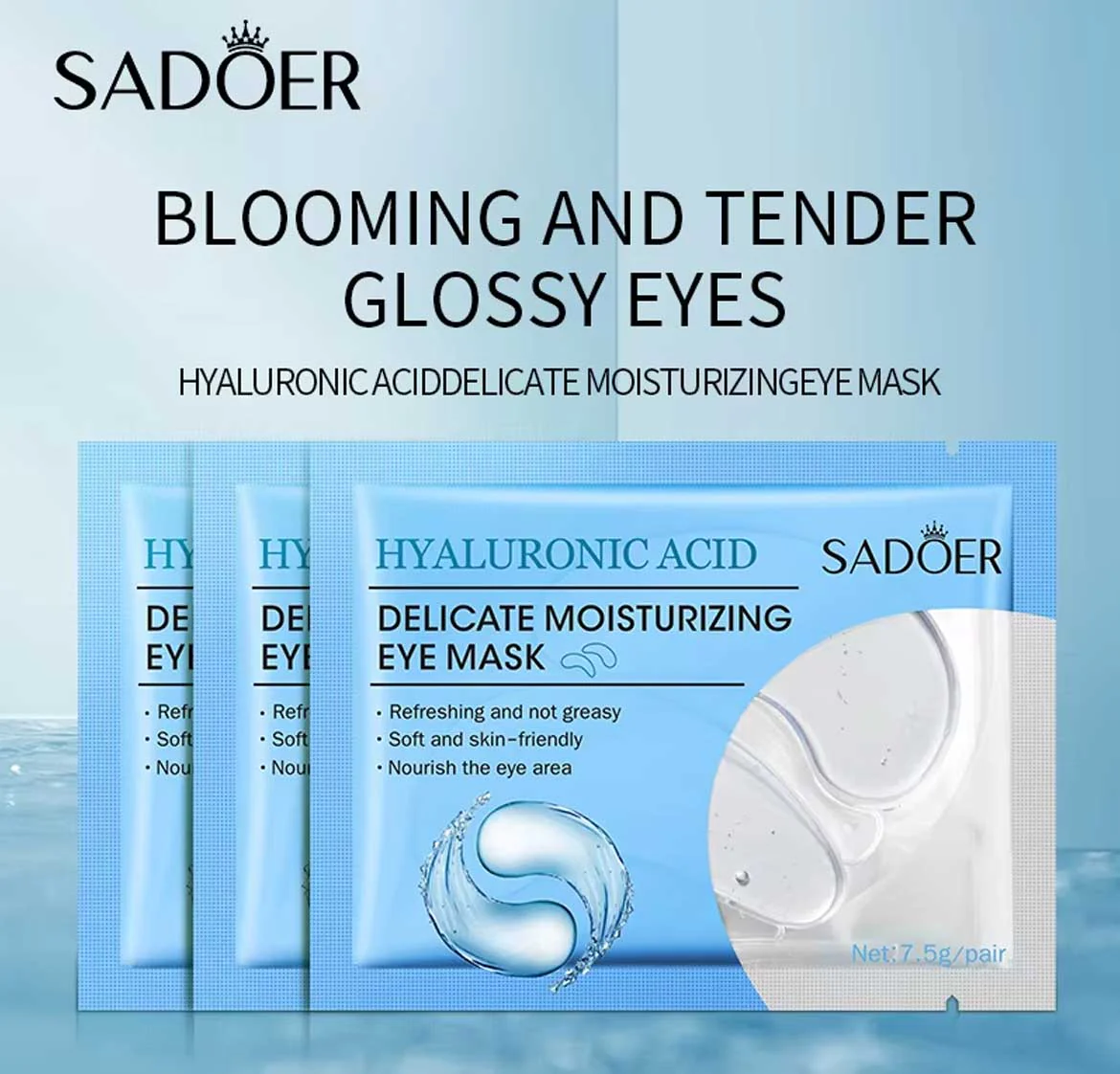 Sadoer Hyaluronic Acid Moisturizing Eye Mask 7.5g/pair - Image 3