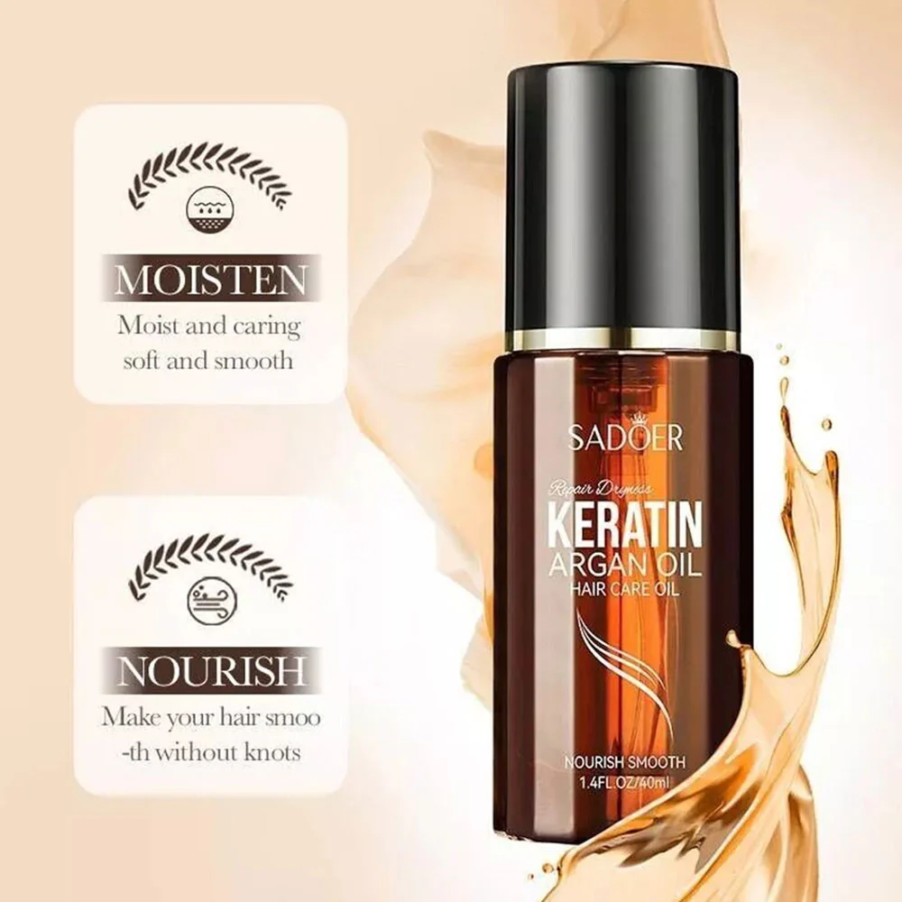 Sadoer Keratin Argan Oil Hair Care Oil 40ml - Image 3
