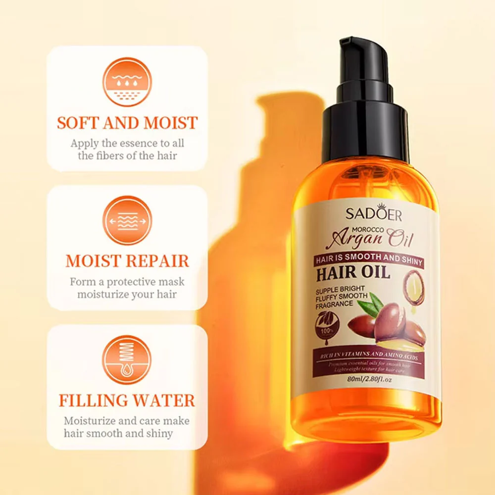 Sadoer Morocco Argan Oil Hair Oil 80ml - Image 3