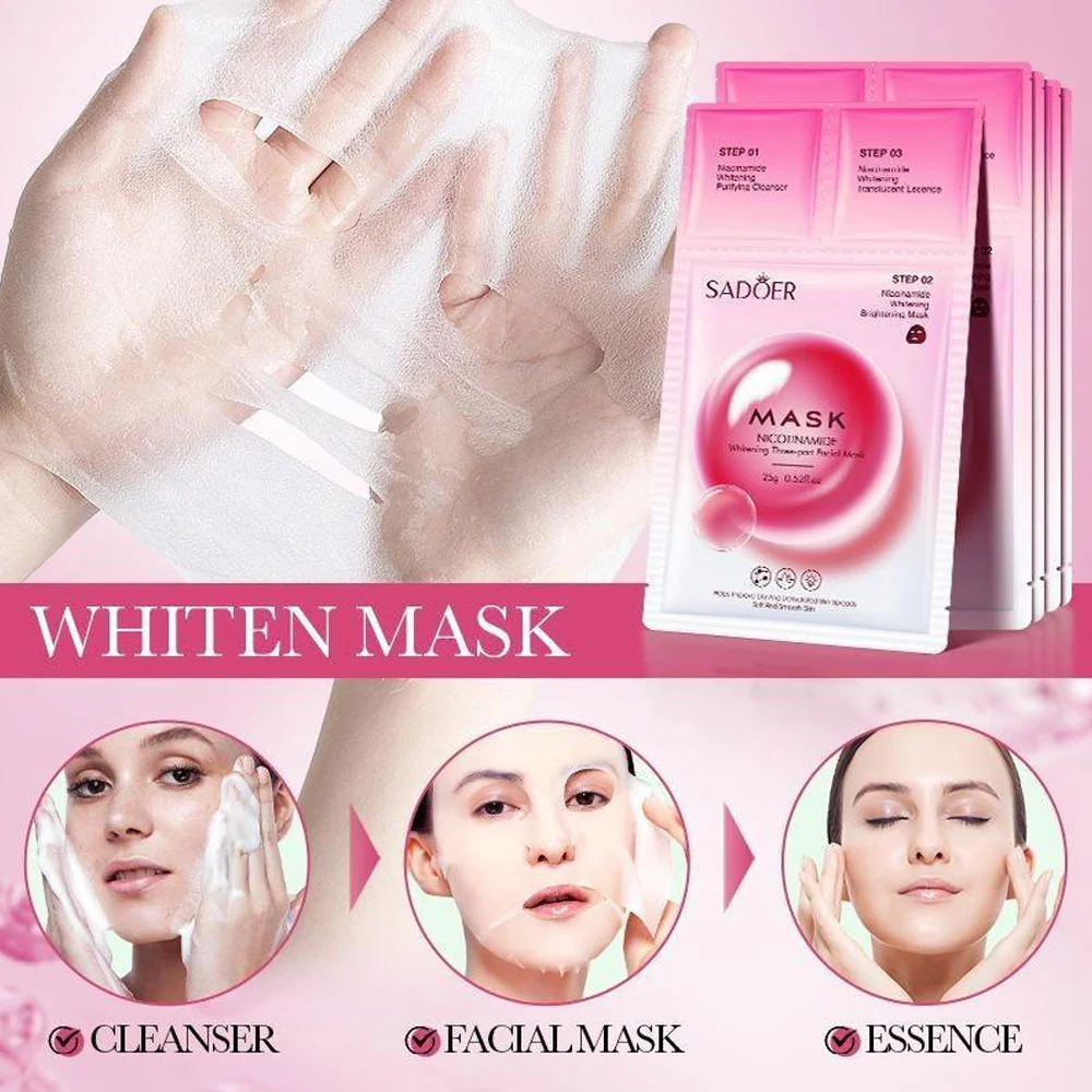 Sadoer Nicotinamide Whitening Three Part Facial Mask 25ml - Image 2