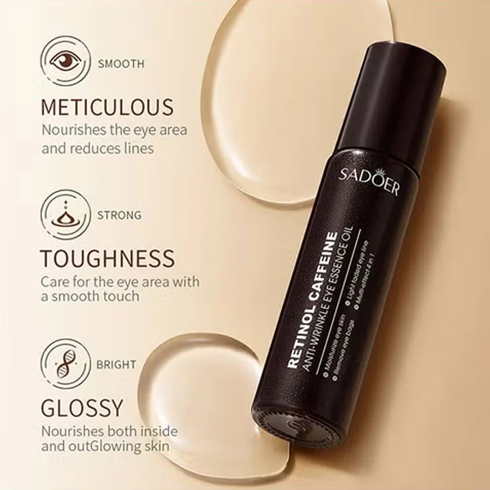 Sadoer Retinol & Caffeine Anti Wrinkle Eye Essence Oil 8ml - Image 3