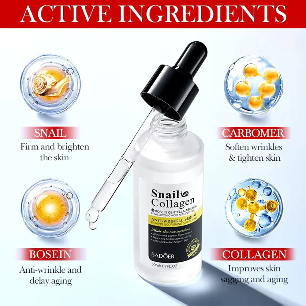 Sadoer Snail Collagen Anti Wrinkle Serum 50ml - Image 3
