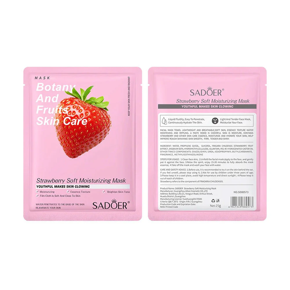 Sadoer Strawberry Soft Moisturizing Facial Mask 25g - Image 2
