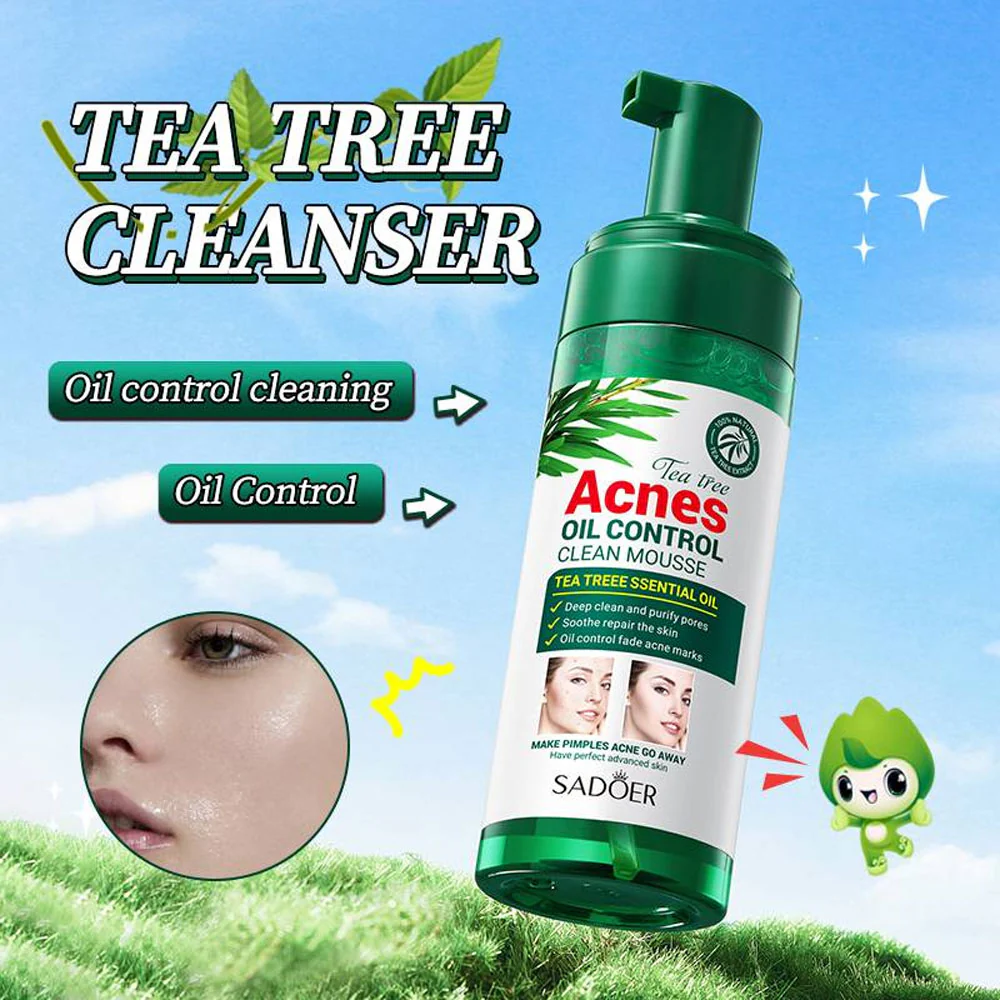 Sadoer Tea Tree Acne Oil Control Clean Mousse 150g - Image 2