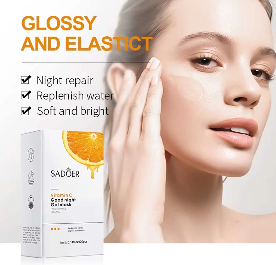 Sadoer Vitamin C Good Night Gel Mask 4ml x 20pcs - Image 3