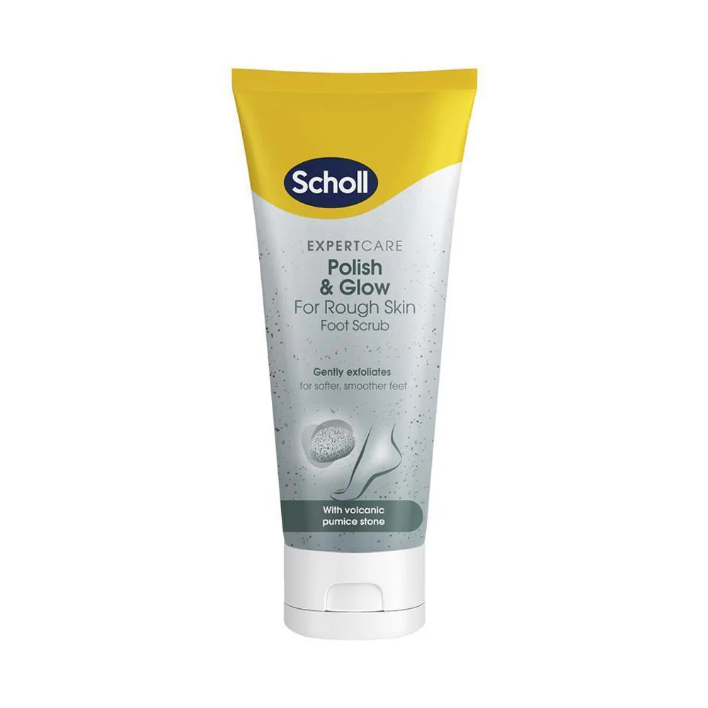 Scholl Foot Scrub Expert Care Polish & Glow For Rough Skin With Volcanic Pumice Stone 75ml