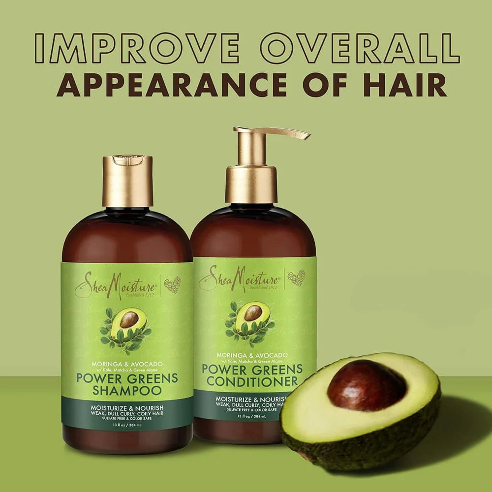 Shea Moisture Moringa & Avocado Power Greens Shampoo 384ml - Image 3