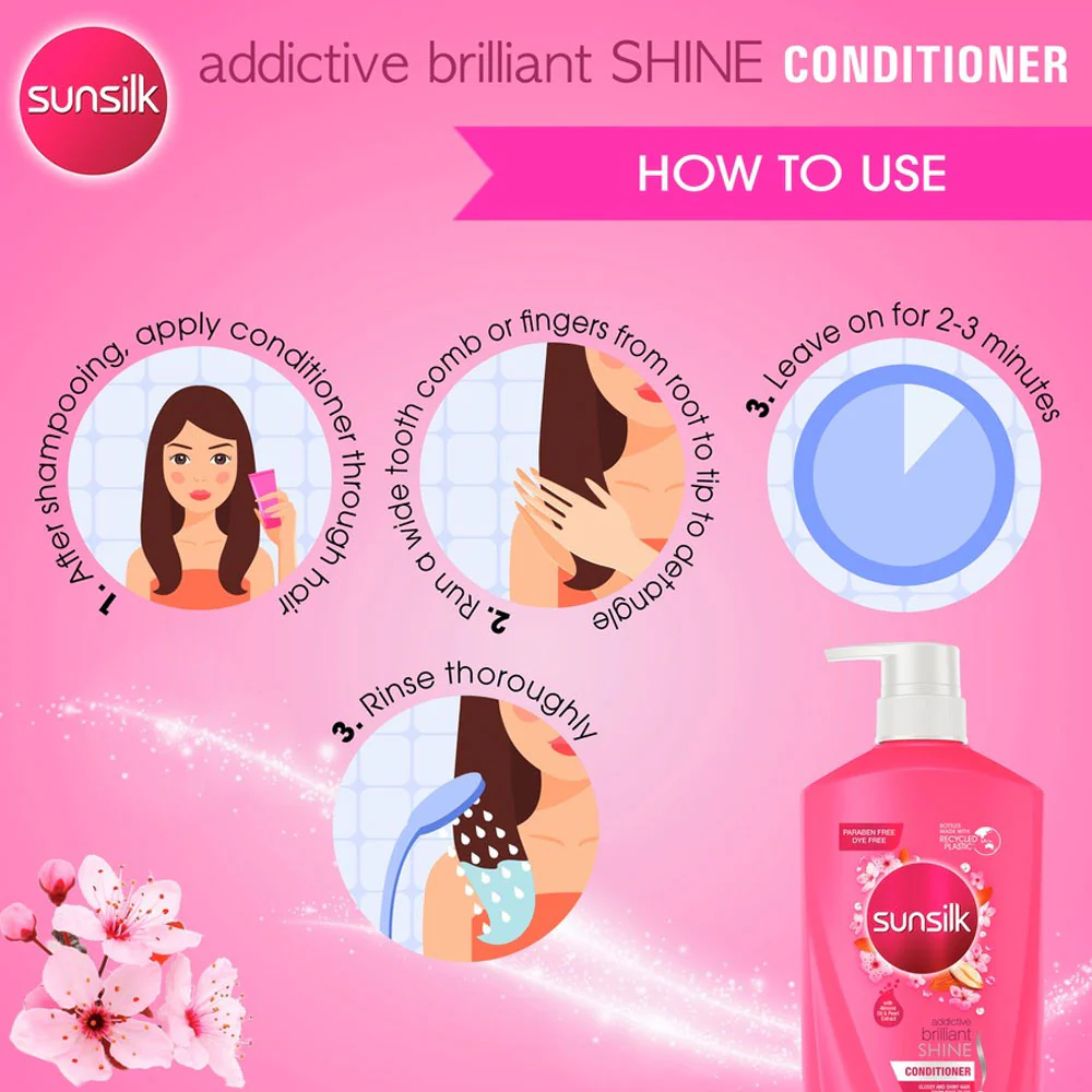 Sunsilk Conditioner Addictive Brilliant Shine 350ml - Image 3