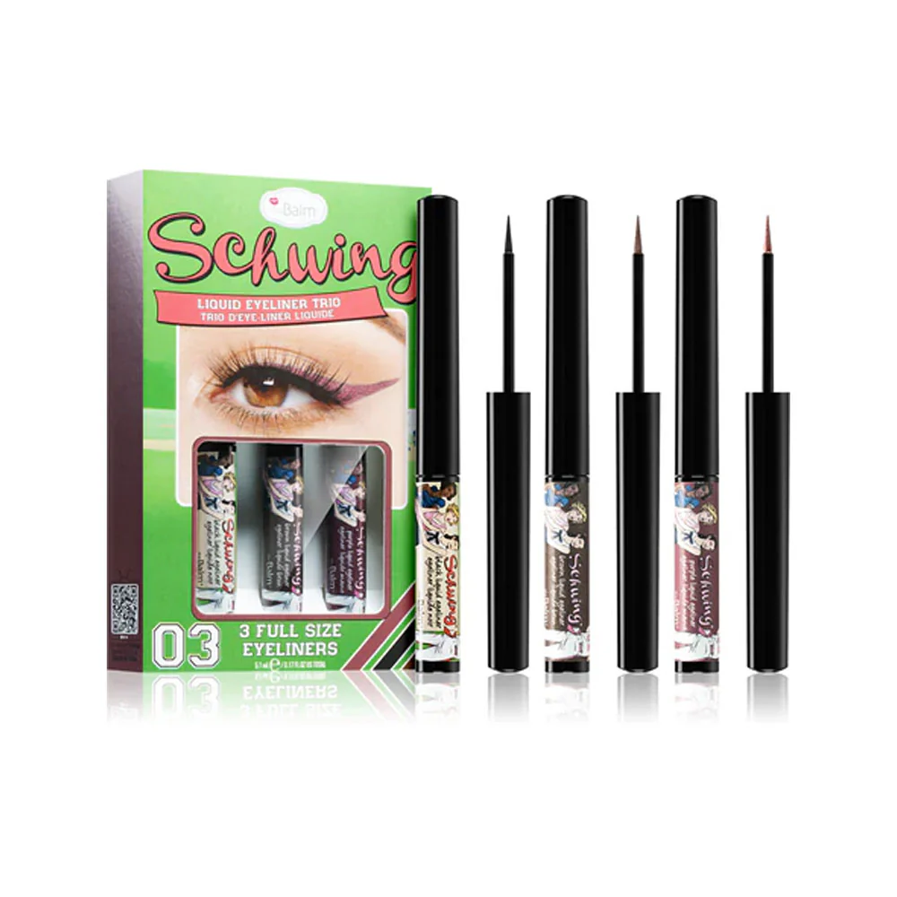 theBalm Schwing Liquid Eyeliner Trio Black Purple Brown