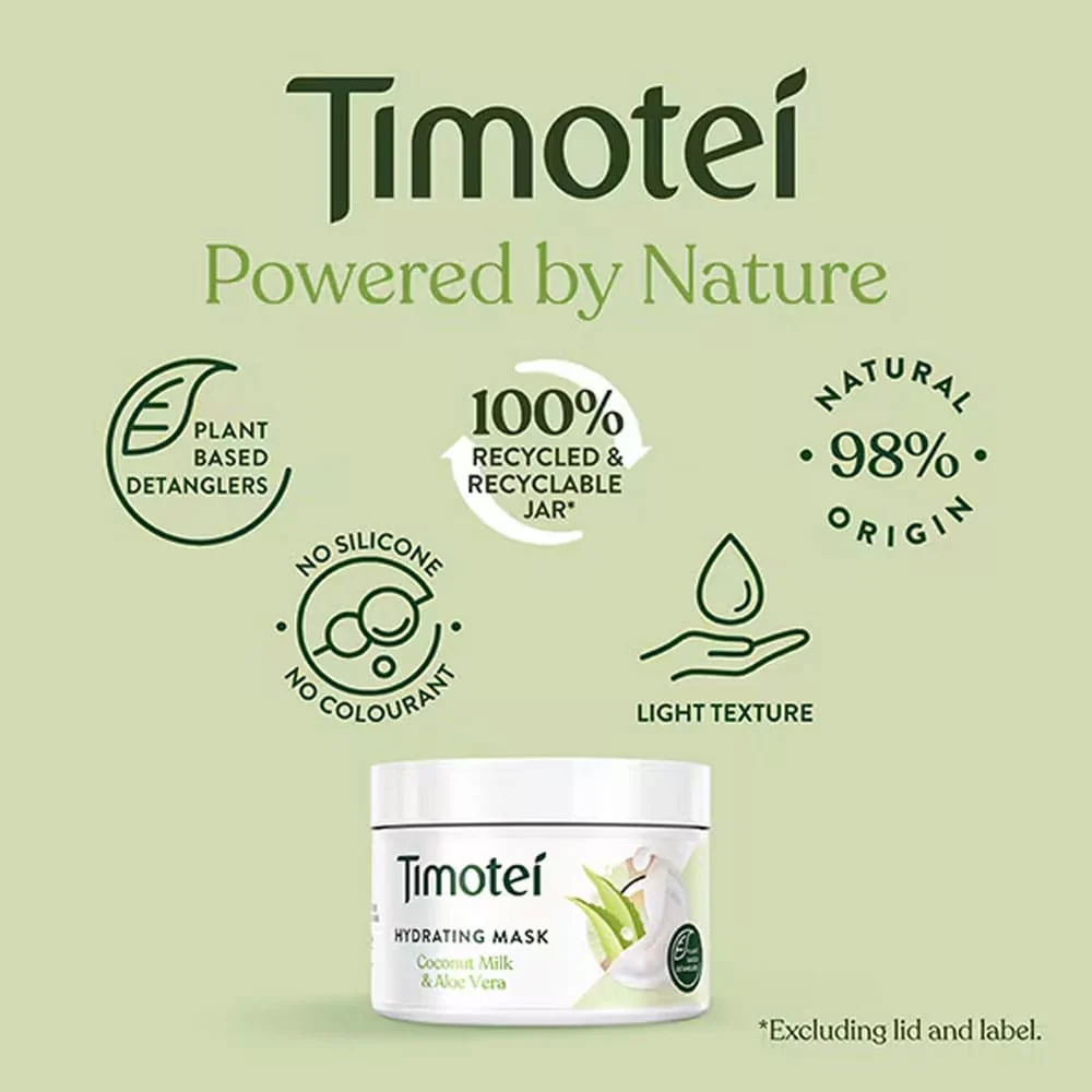 Timotei Hydrating Mask Coconut Milk & Aloe Vera 300ml - Image 3
