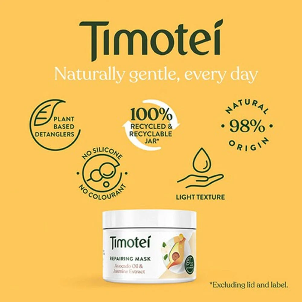 Timotei Repairing Mask Avocado Oil & Jasmine Extract 300ml - Image 3