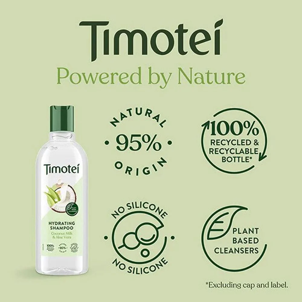 Timotei Shampoo Hydrating Coconut Milk & Aloe Vera 300ml - Image 4