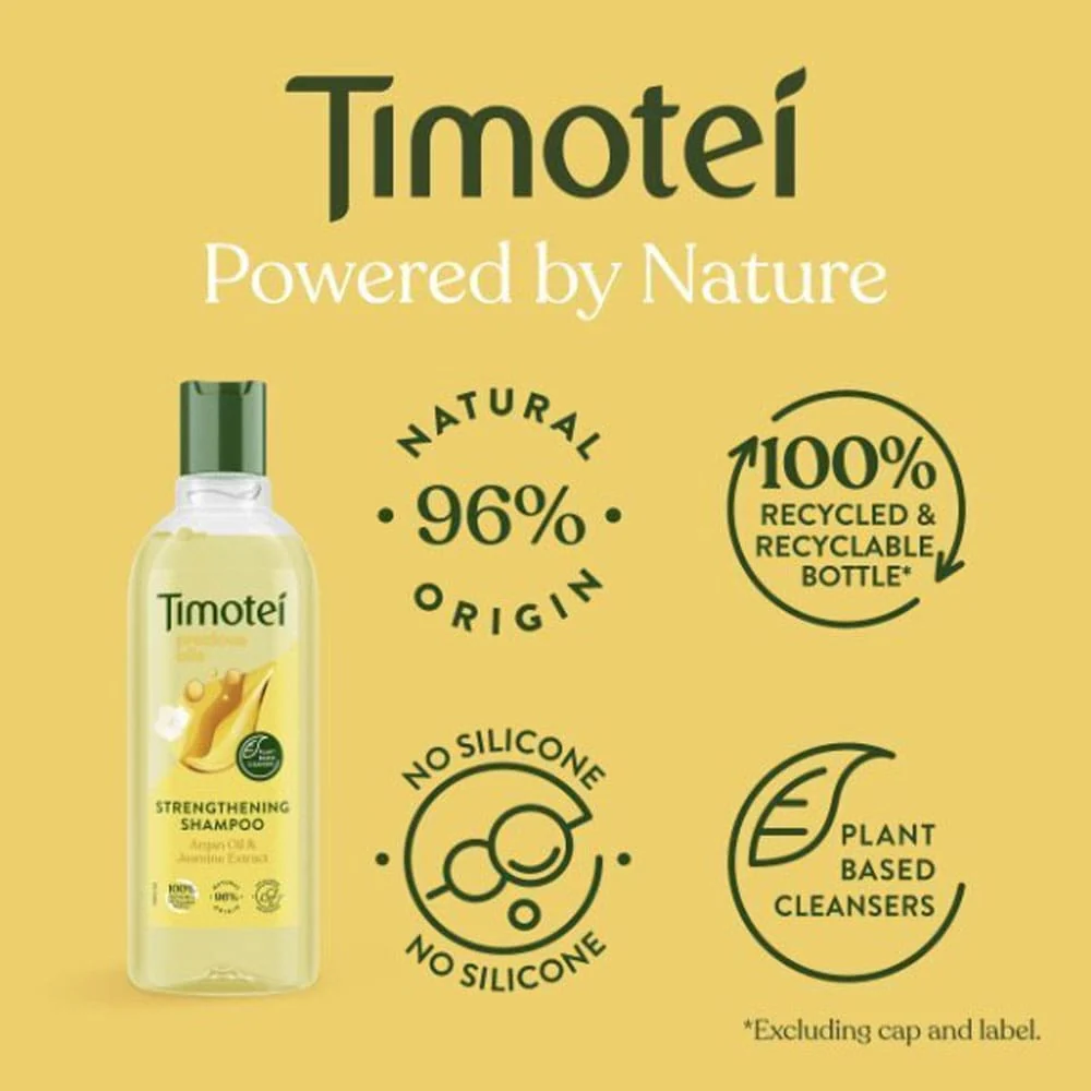 Timotei Shampoo Strengthening Argan Oil & Jasmine Extract 300ml - Image 3