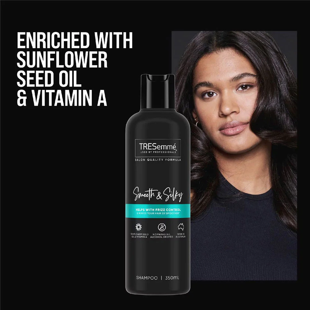 Tresemme Shampoo Smooth & Silky Sunflower Seed Oil & Vitamin A 350ml - Image 3