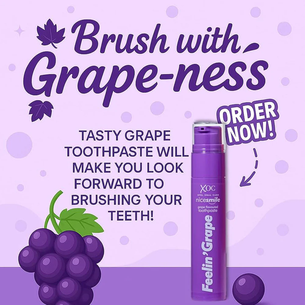 XOC Nice Smile Grape Flavoured Toothpaste Feelin' Grape 60g - Image 3